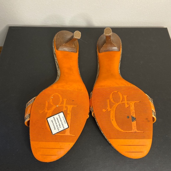 Vintage Authentic Dior Monogram Orange Heels - Picture 3 of 4